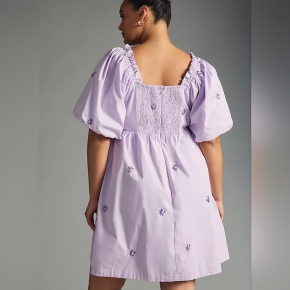 Anthropologie Lavender Puff Sleeve Dress - Picture 9 of 15